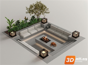 Outdoor Sofa Skp Files